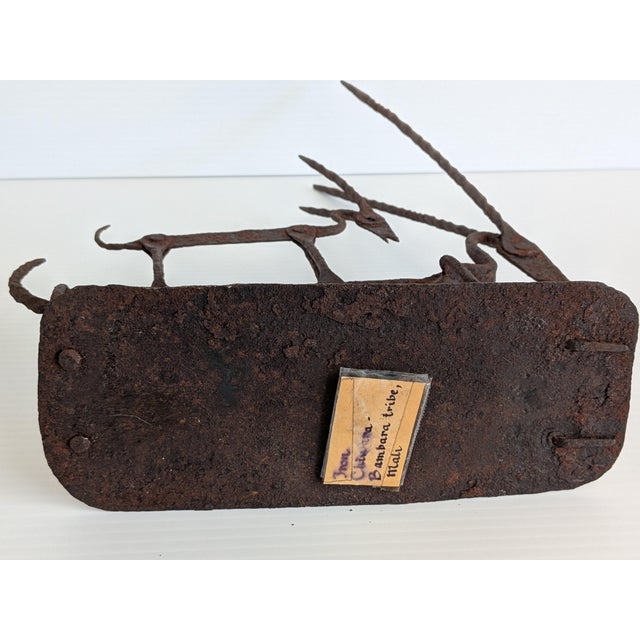 1970s Vintage Bombara Tribe Oxidized Iron Antelopes Figurine For Sale - Image 5 of 6