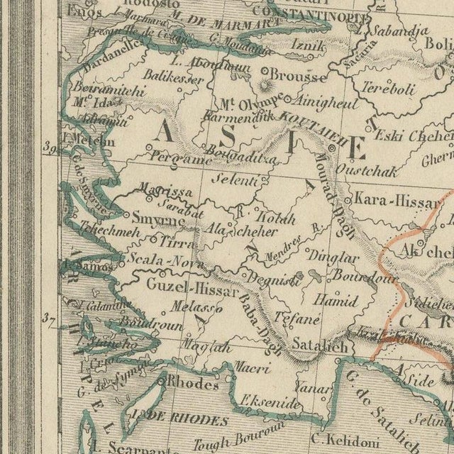 Antique Map of Turkey in Asia by Vuillemin, 1845 For Sale - Image 6 of 12