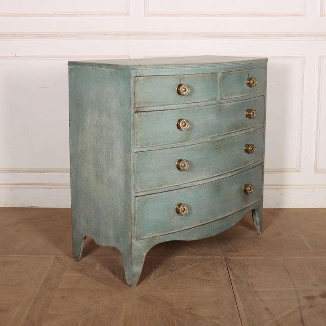 Wood English Bow Front Chest of Drawers For Sale - Image 7 of 9
