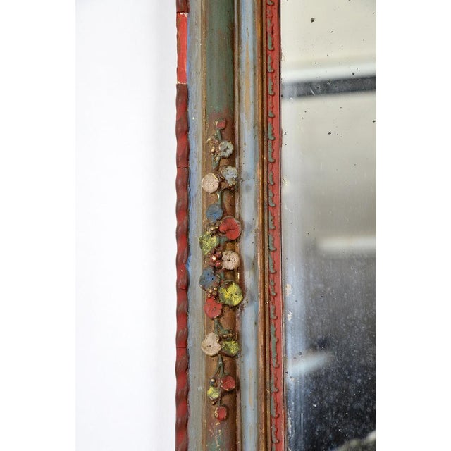 19th Century Belgian Painted Crest Mirror For Sale - Image 13 of 18