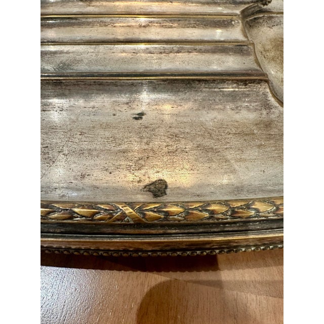 Antique French Victorian Silver and Brass Shaving Mirror For Sale - Image 12 of 12