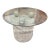 Vintage 1980s Postmodern Mactan Fossil Stone Round Side Table With Glass Top For Sale