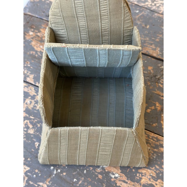 Vintage Miniature Pin Cushion Seersucker Chair With Hidden Storage, Circa 1920s-30s For Sale - Image 9 of 16