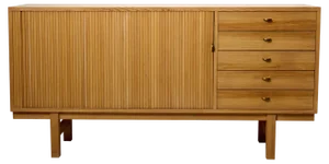 Vintage Modern Swedish Low Sideboard in Pine, 1960s
