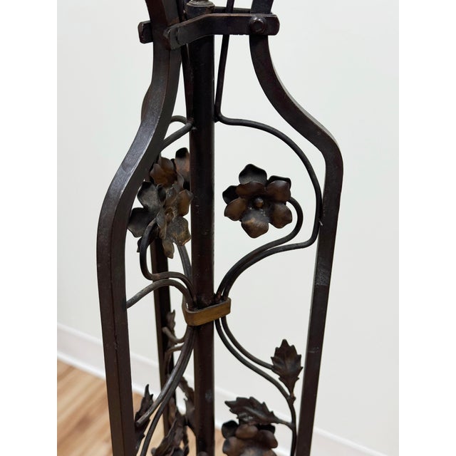 Metal Vintage Art Nouveau Wrought Iron Stand For Sale - Image 7 of 8