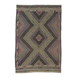 1960s Turkish Denizli Kilim Rug For Sale