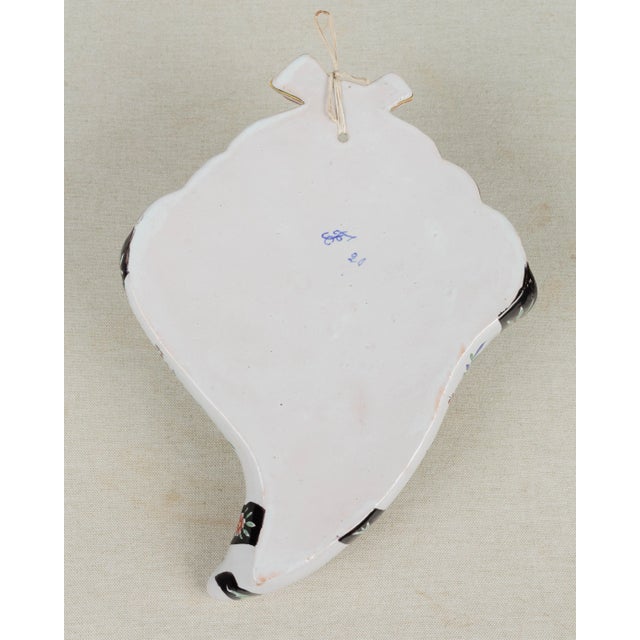 Ceramic French Desvres Faience Wall Pocket For Sale - Image 7 of 9