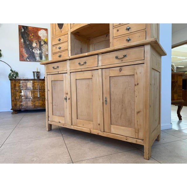 Art Nouveau Farmhouse Kitchen Sideboard in Softwood For Sale - Image 10 of 17