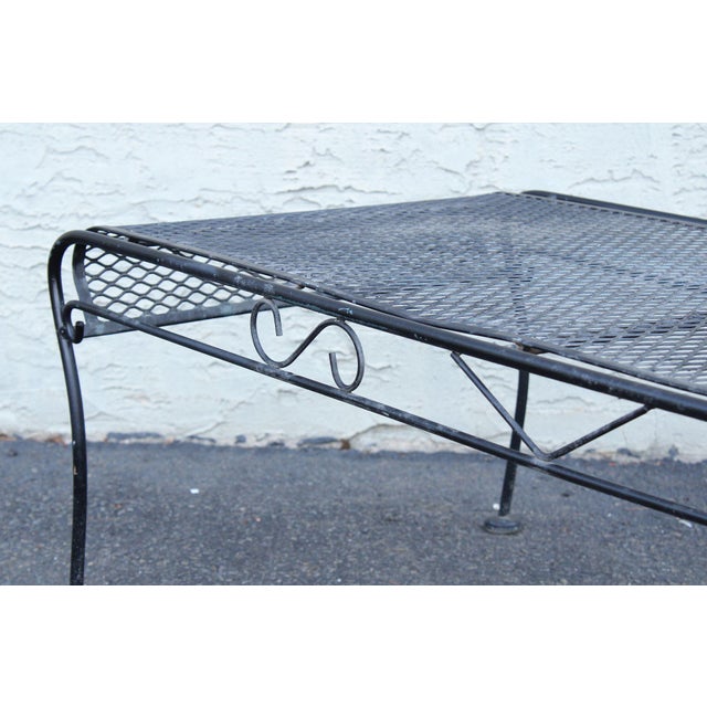 Vintage Wrought Iron Outdoor Patio Chaise Lounge For Sale - Image 15 of 18