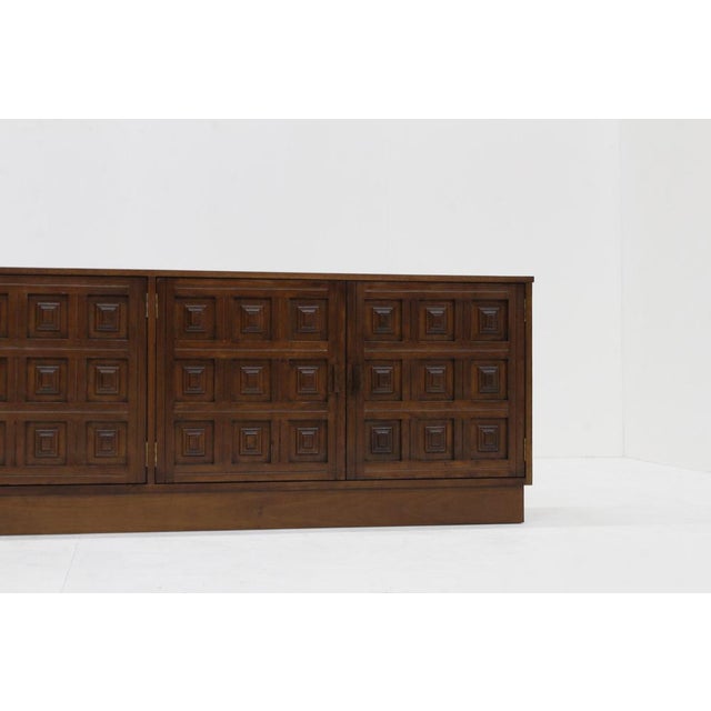 Vintage Spanish Brutalist Credenza, 1970s For Sale - Image 6 of 10