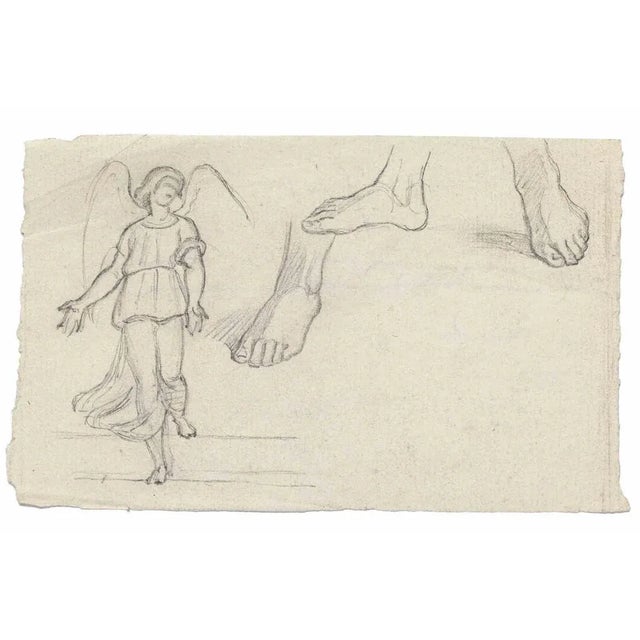 Angel is an original drawing in pencil on paper realized by an Anonymous artist in the early 20th Century. Good...