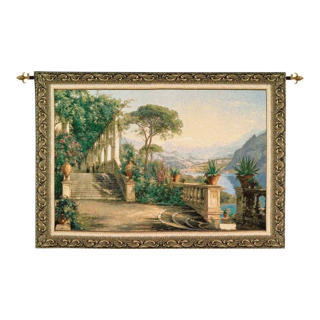 Lake Como Terrace Loom Woven Tapestry - 93 X 134 Cm (3'1" X 4'5") - Requires Rod Size 3 For Sale