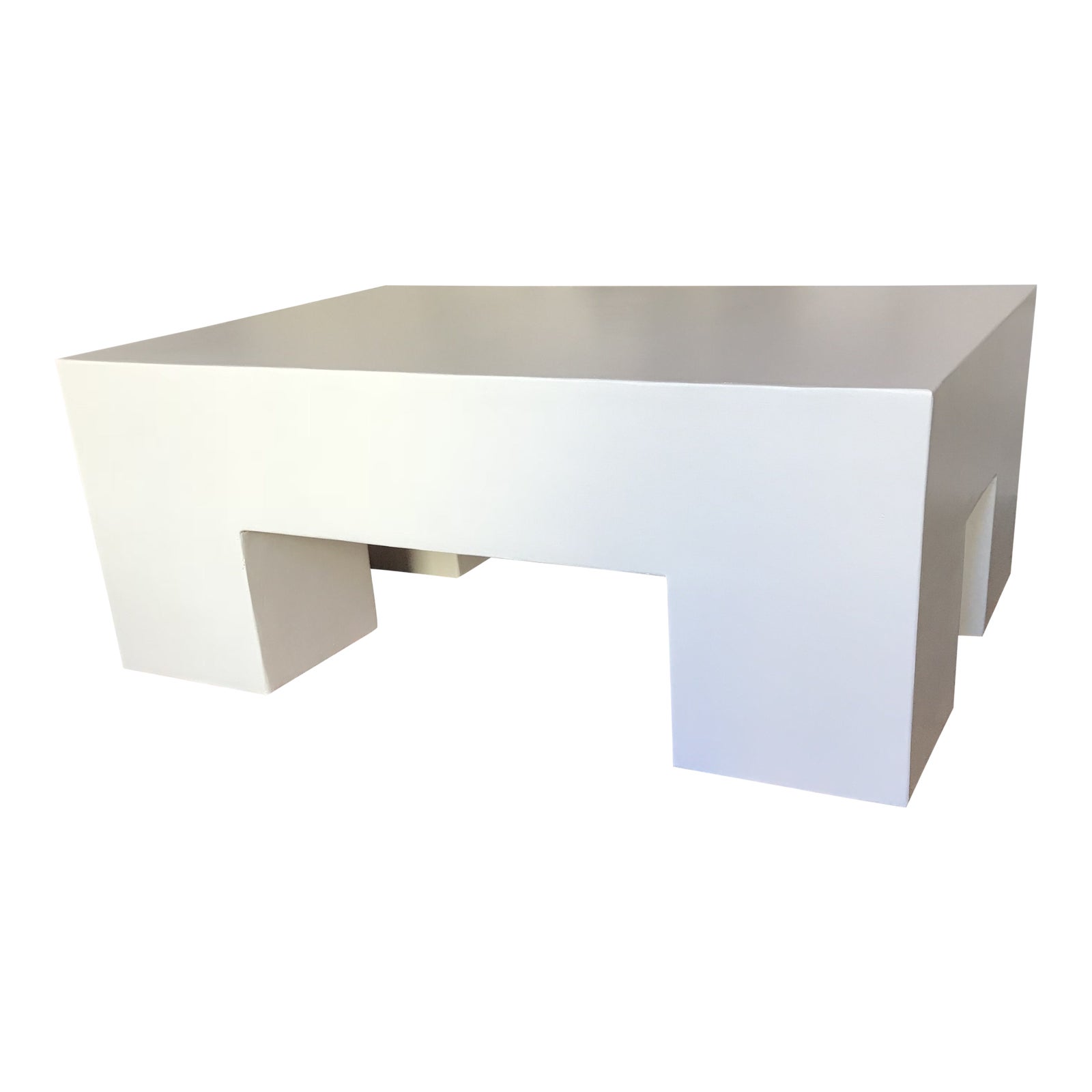Modern White Plaster Rectangular Coffee Table Chairish