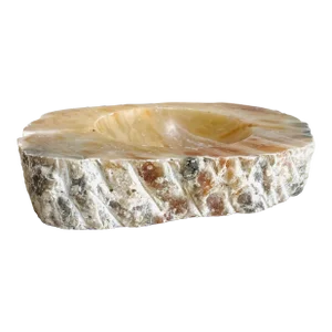 10” Modern Contemporary Organic Vintage Italian Huge Beige Marble Cigar Ashtray