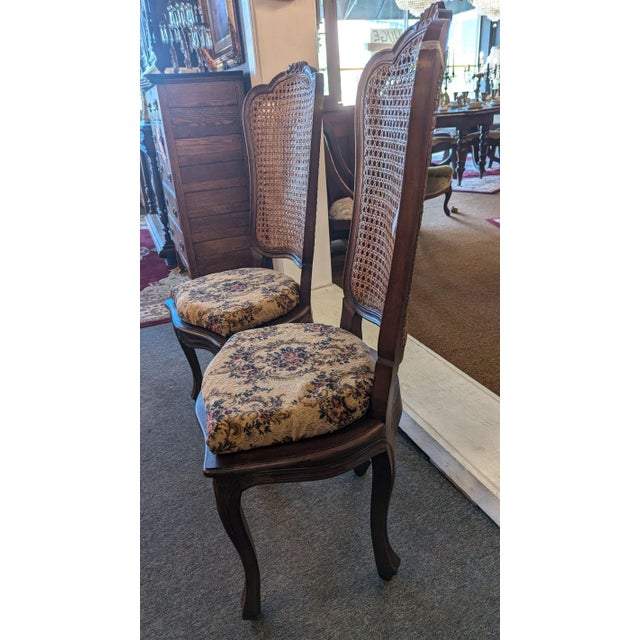 Art Nouveau Late 19th Century High Back Walnut Chair Pair For Sale - Image 3 of 8