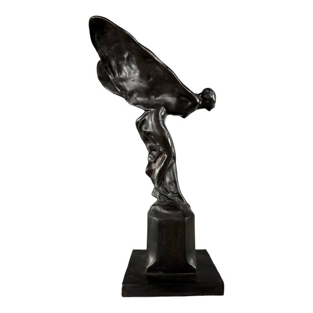 Spirit of Ecstasy Bronze Sculpture, Signed Charles – 27” H Rolls-Royce Inspired Figure For Sale