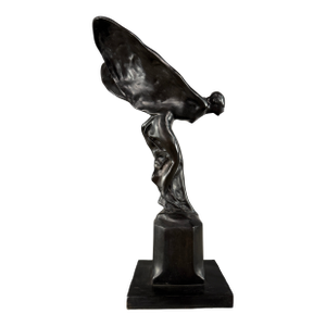 Spirit of Ecstasy Bronze Sculpture, Signed Charles – 27” H Rolls-Royce Inspired Figure