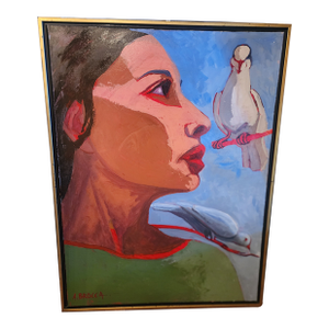 "Secret" Acrylic on Canvas by Augusto Brocca