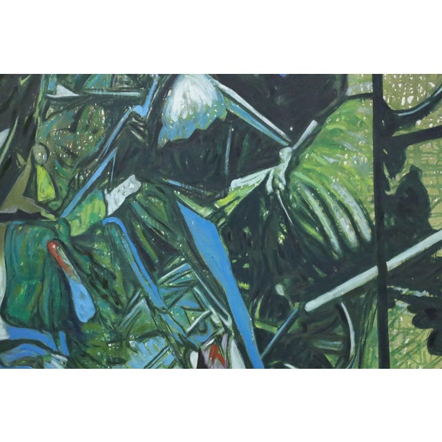 Modern Large Oil on Canvas by Juan Carlos Lasser (1952 - 2007), Selvatico II For Sale - Image 3 of 8