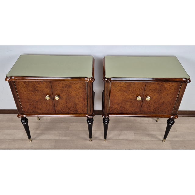 Art Deco Bedside Tables, Marche Region, 1940s, Set of 2 For Sale - Image 6 of 18