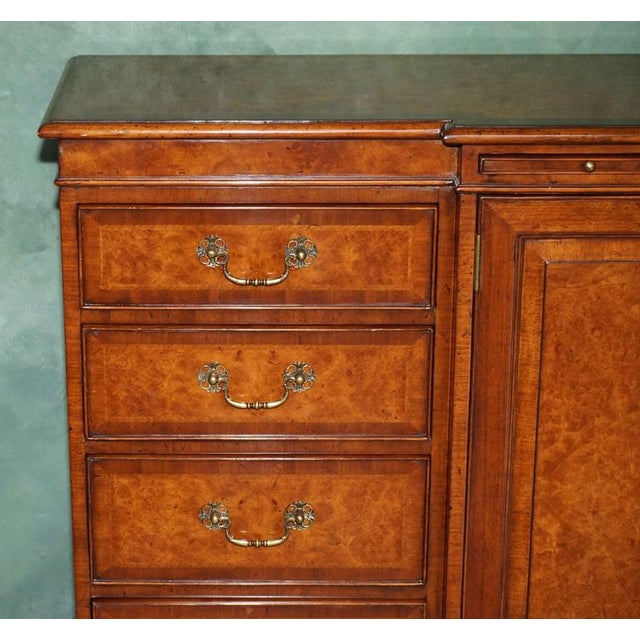 Gold Burr Walnut Breakfront Serving Sideboard by Theodore Alexander For Sale - Image 8 of 18