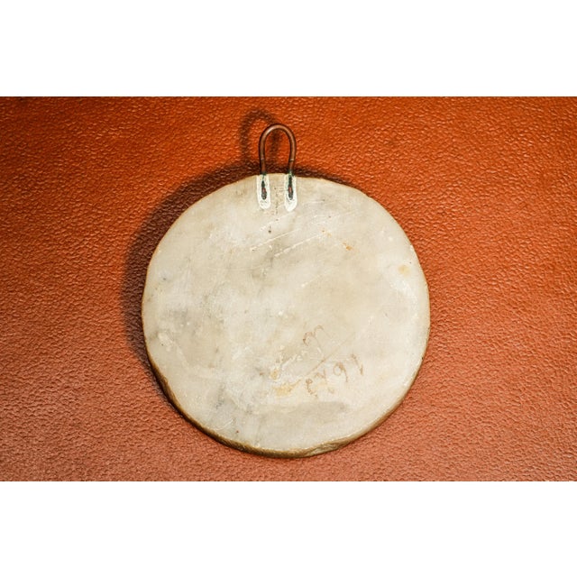 Marble Roman Emperor Neoclassical Antique Grand Tour Italian Plaque Medallion Sculpture For Sale - Image 12 of 12