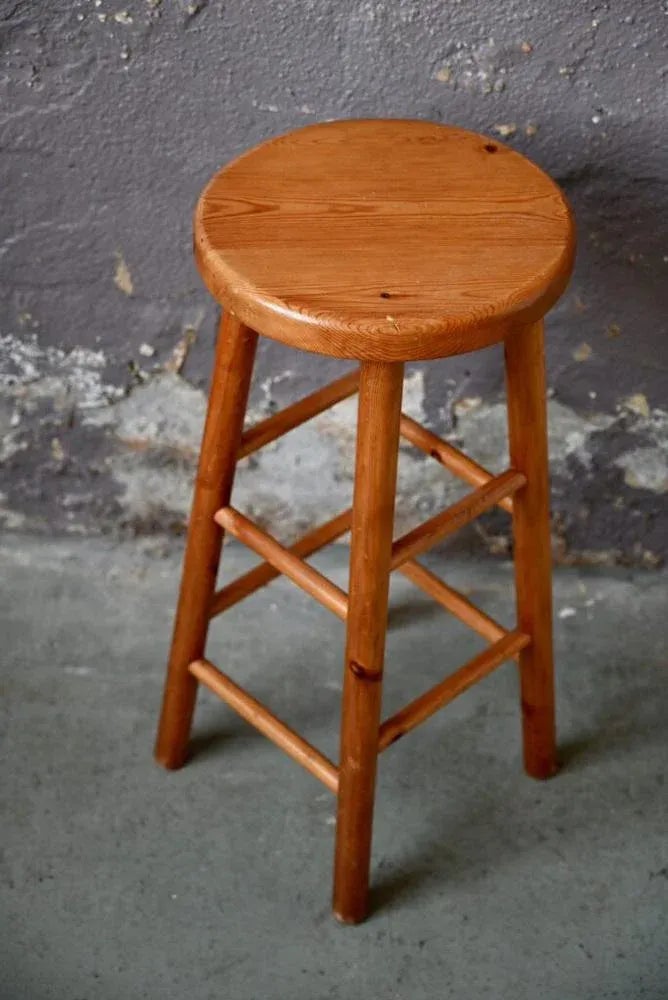 Vintage Pinewood Bar Stool, 1960s | Chairish