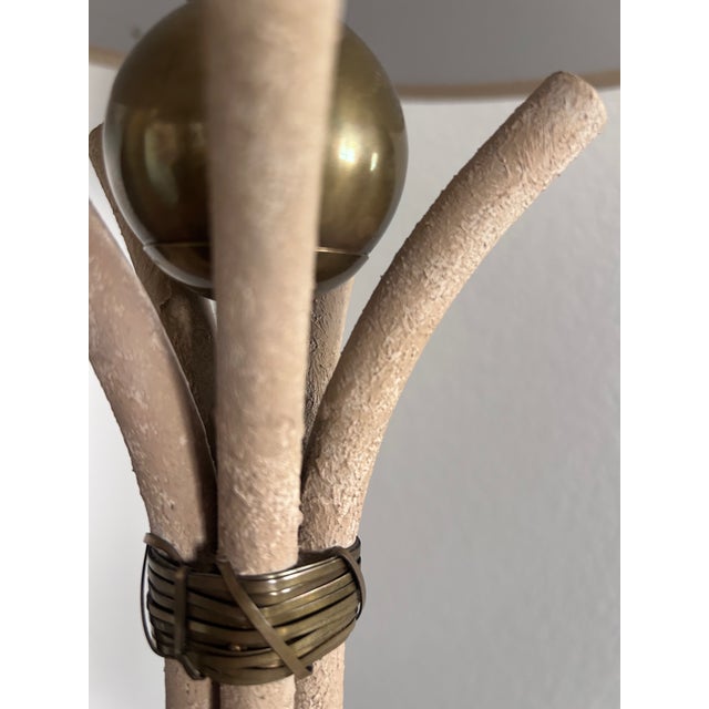 1970s Hart Associates Faux Reed "Haystack" Table Lamps With Shades - A Pair For Sale In Sacramento - Image 6 of 10