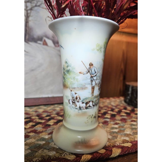 Early 1900's Royal Bayreuth, Hunting Scene Bud Vase. For Sale - Image 9 of 13