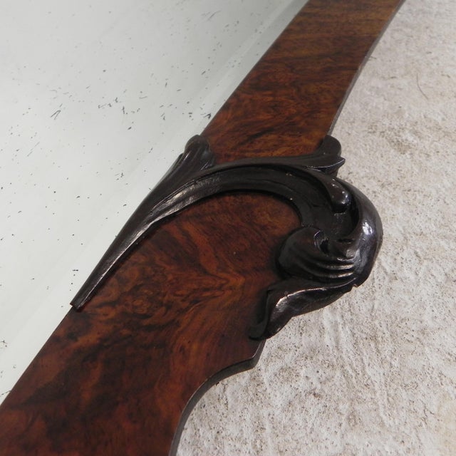 Romantic Mirror with Faceted Glass in Walnut Frame, 1942 For Sale - Image 6 of 13