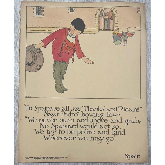 Original 1923 Children from Many Lands Natl Child Welfare Assoc Posters Book For Sale - Image 11 of 12