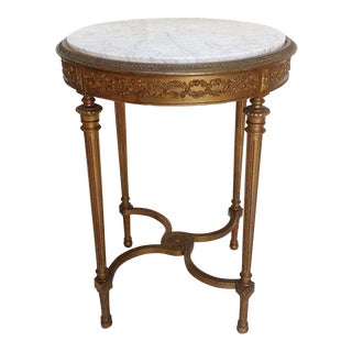 Antique French Marble Top Table For Sale