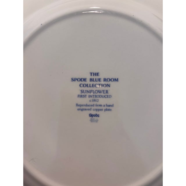 Spode Vintage Spode Blue Room "Sunflower" Scalloped Rim Serving Bowl – Made in England For Sale - Image 4 of 5