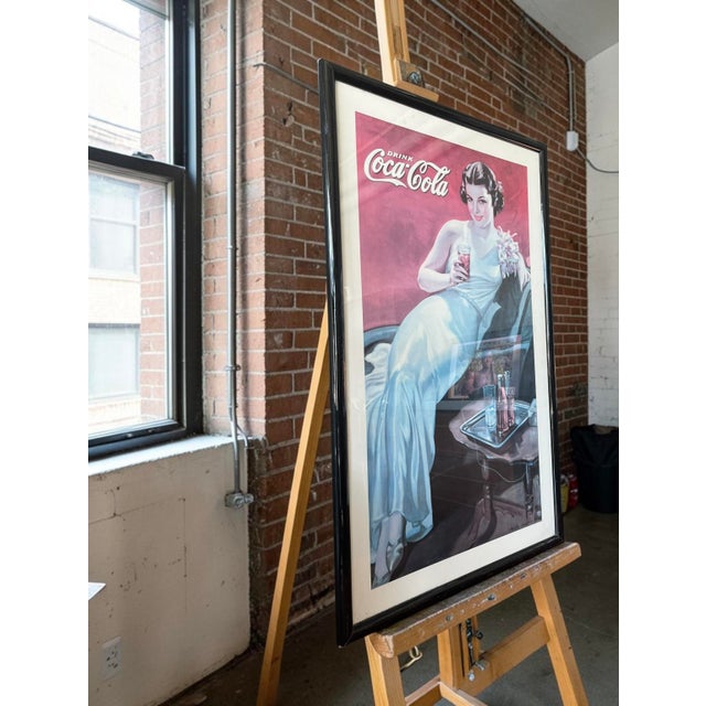 Black Vintage Coca Cola Poster, 1970s For Sale - Image 8 of 11