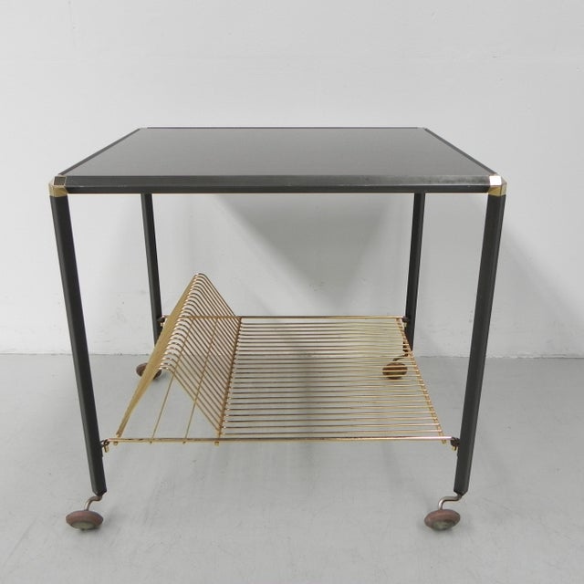 Vintage Coffee Table on Castors with Singles Rack, 1960s For Sale - Image 9 of 18