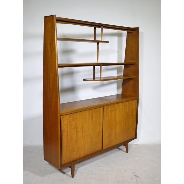 Mid-Century Modern Highboard with Kidney-Shaped Shelf inTeak, 1960s For Sale - Image 14 of 15