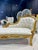 Chaise Longue White Leather Crystal Glass Buttons French Style For Sale - Image 9 of 10