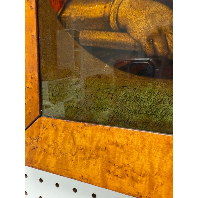 Brown Early 20th C Antique Birds Eye Maple Frame With John Faber Print For Sale - Image 8 of 10