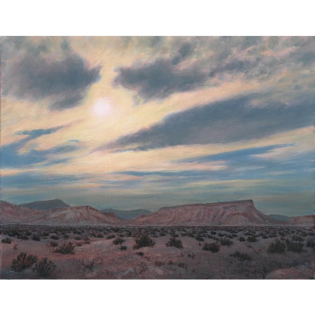 Frontage Road by Mark Harrison | Oil on linen Landscape with desert and cloudy sky. For Sale
