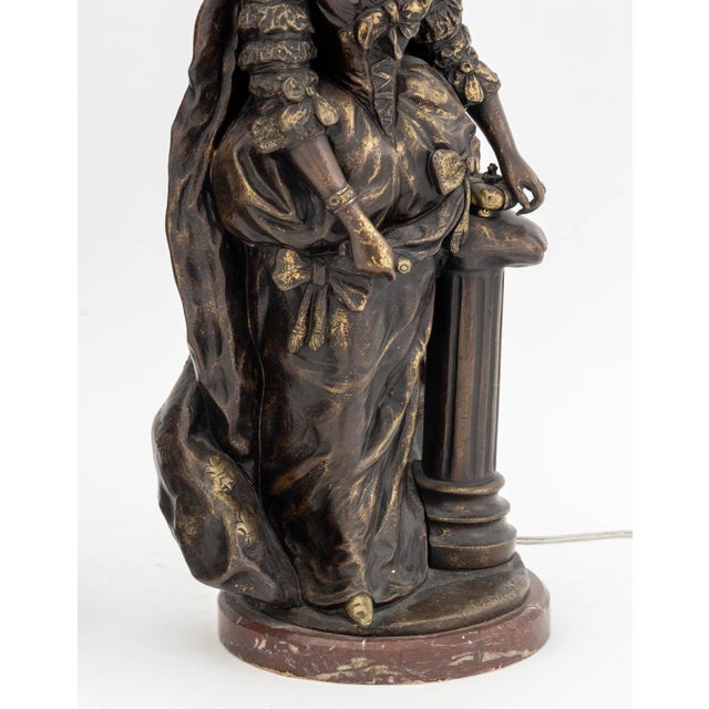Metal After Pierre-Ettienne Campagne Bronze Lamps, Pair For Sale - Image 7 of 9