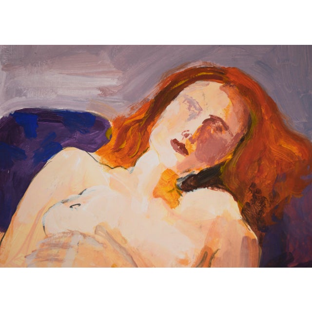 American Redhead on a Yellow Blanket - Original San Francisco Abstract by Katherine Kallick For Sale - Image 3 of 3