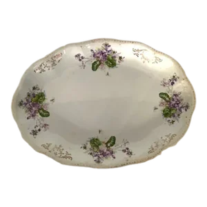 Antique 1920s Floral Edward J. Owen Meat Platter / Minerva Pattern / Thanksgiving