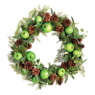 Apple & Mixed Botanicals Wreath 24" For Sale