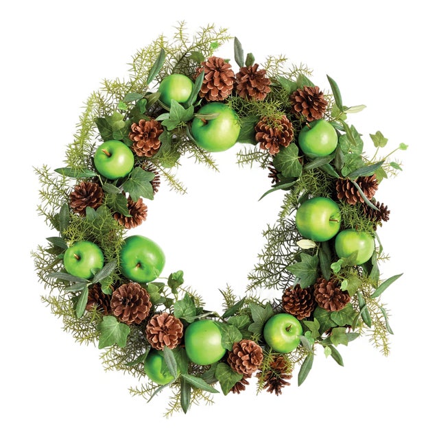 Apple & Mixed Botanicals Wreath 24" For Sale