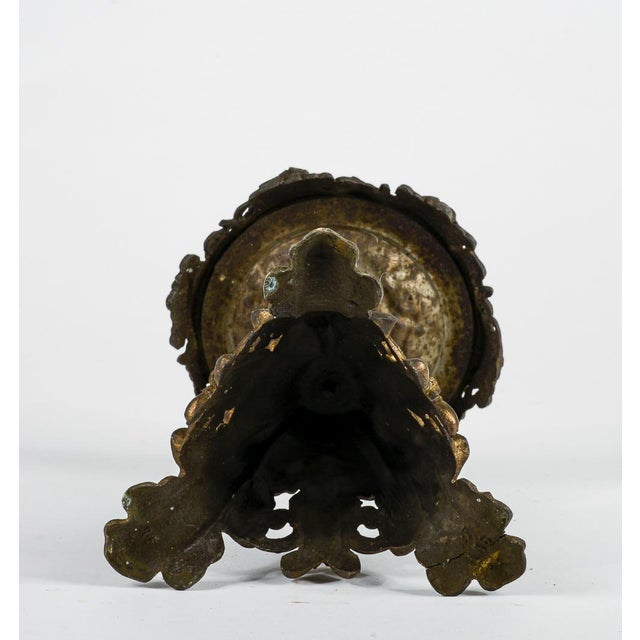 Brown Art Nouveau Backsplash Stand in Metal with Vineyard Grape Leaf Decorations, 1890s For Sale - Image 8 of 10