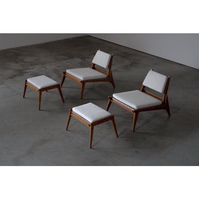Hunting Chairs and Ottomans by Heinz Heger, Germany, 1960s, Set of 4 For Sale - Image 3 of 14