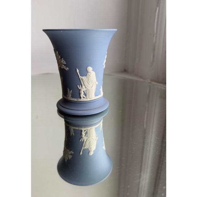 Ceramic Wedgwood Pale Blue Jasperware Posey Pot Vase For Sale - Image 7 of 11