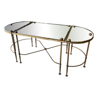 Tripartite Coffee Table attributed to Maison Baguès, 1970s For Sale