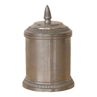 1940s French Pewter Canister For Sale