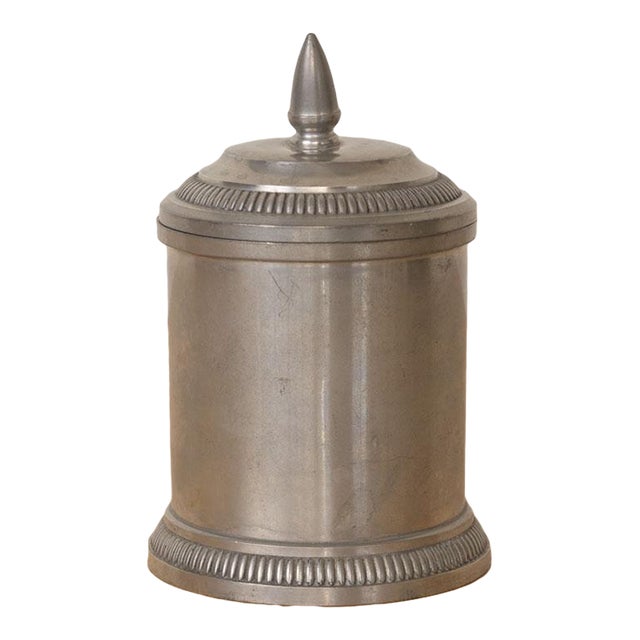 1940s French Pewter Canister For Sale